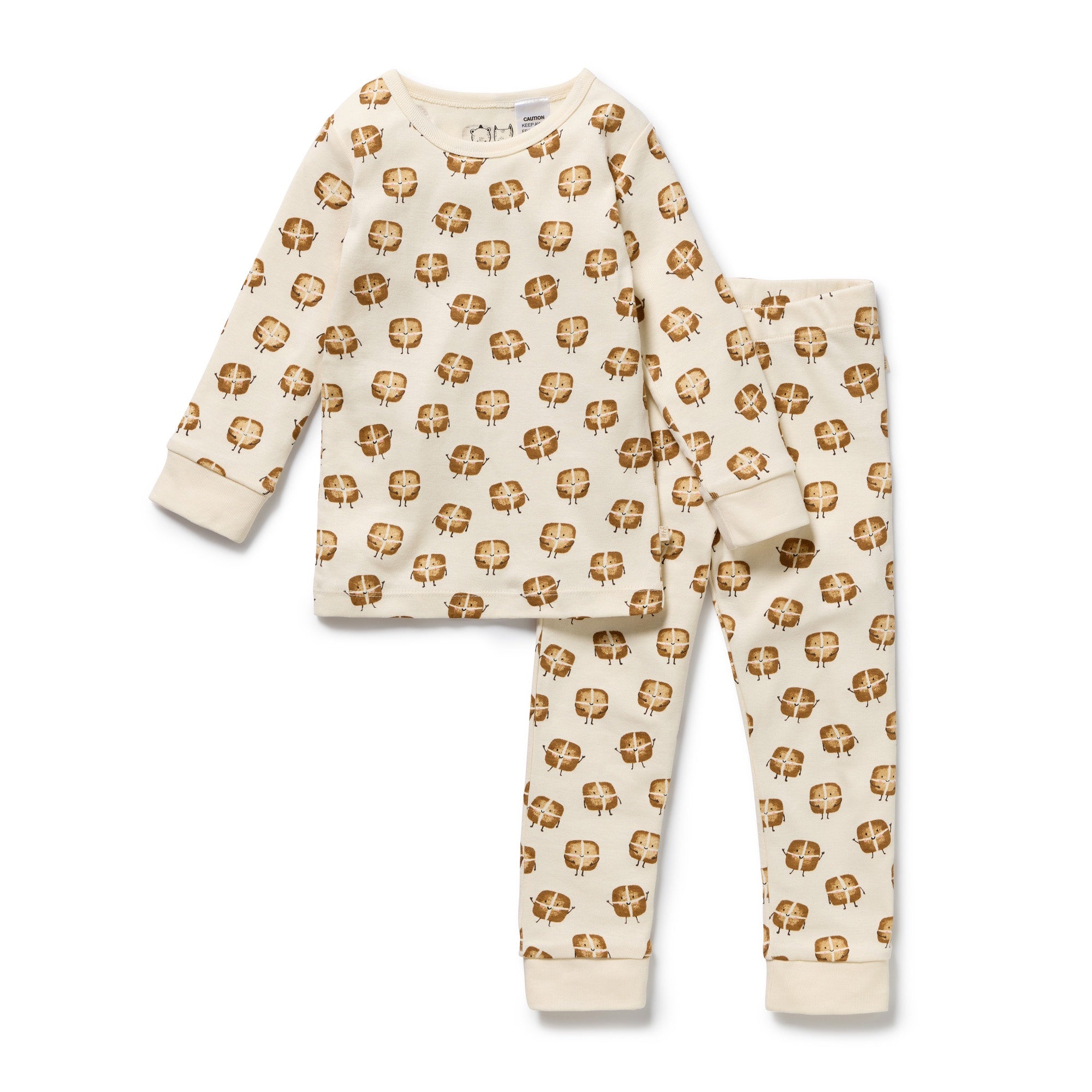 Wilson and Frenchy Organic L/S Pyjamas (hot cross buns)