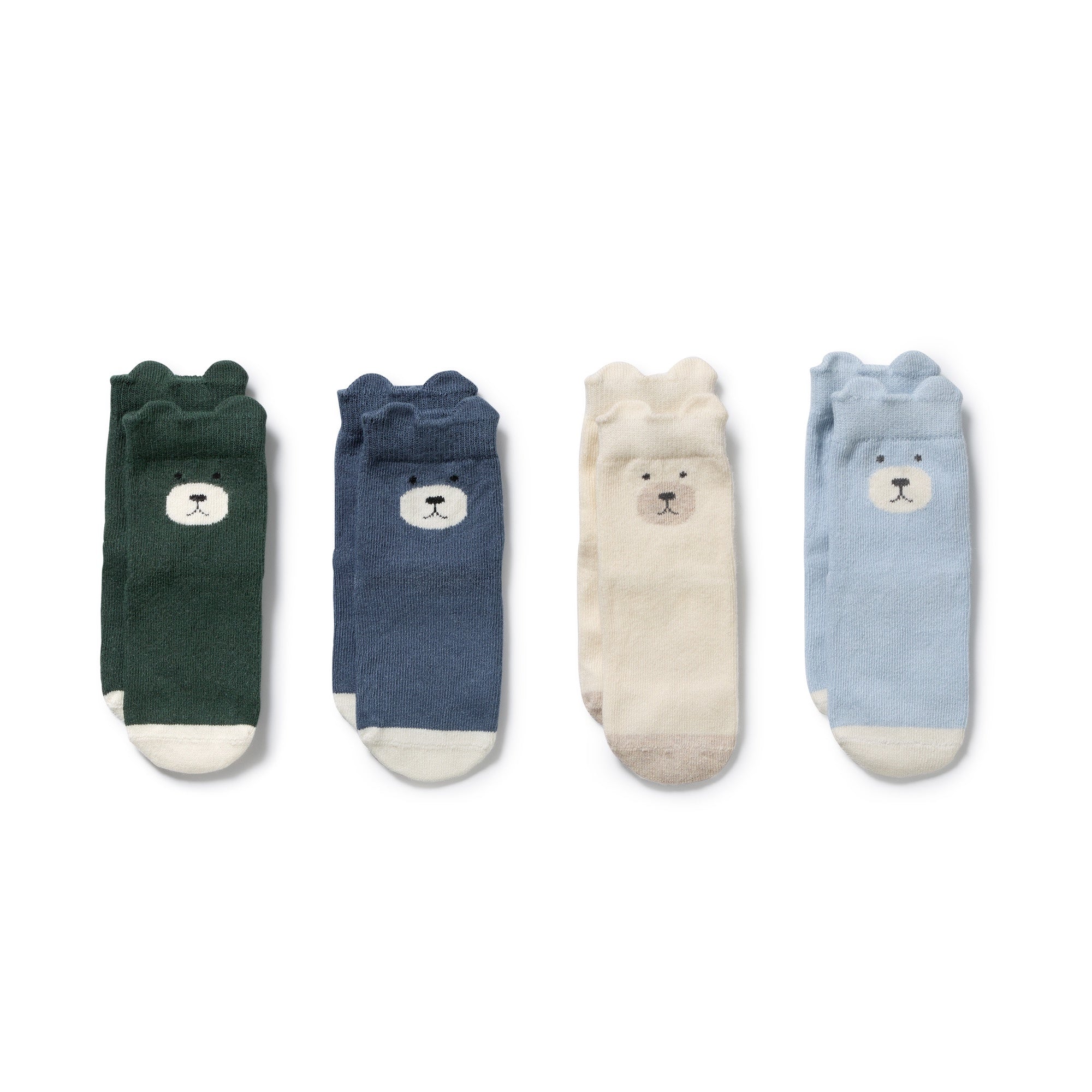 Wilson and Frenchy Organic Boys 4 pk Baby Socks (moss/buttermilk/storm blue/ twilight blue)