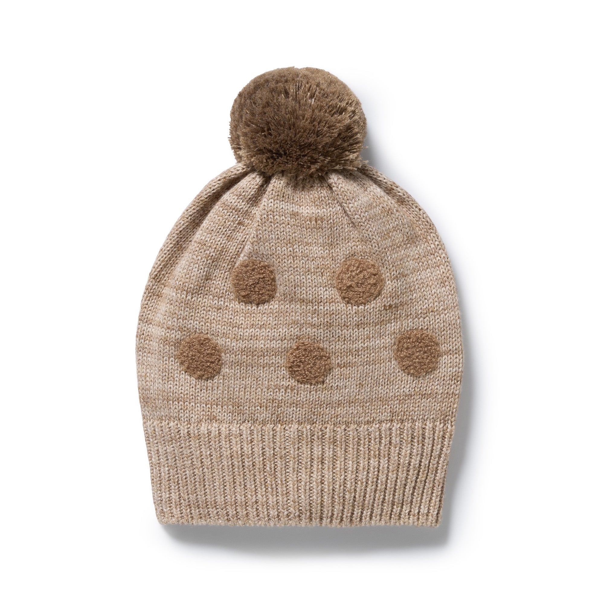 Wilson and Frenchy Organic Knitted Bauble Hat (sandstone)
