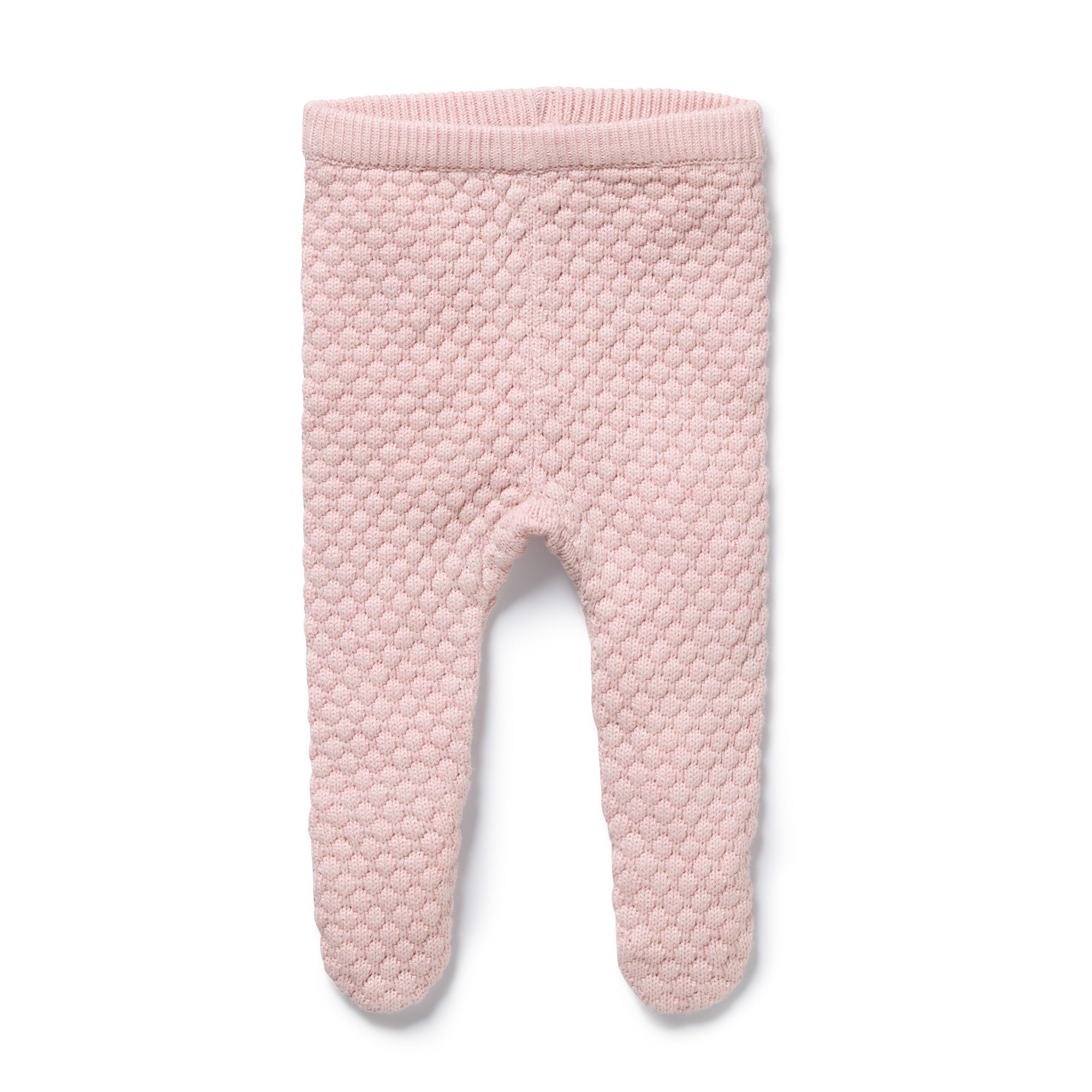 Wilson and Frenchy Organic Knitted Bauble Legging w/feet (marshmallow)