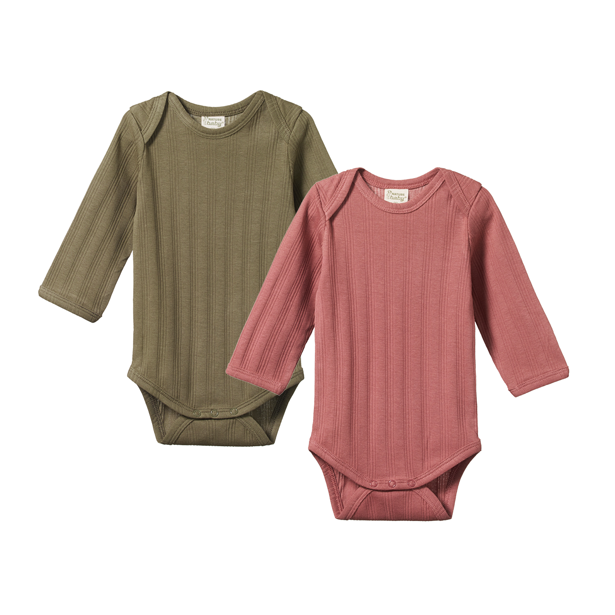 Nature Baby 2 Pk Long Sleeve Bodysuit