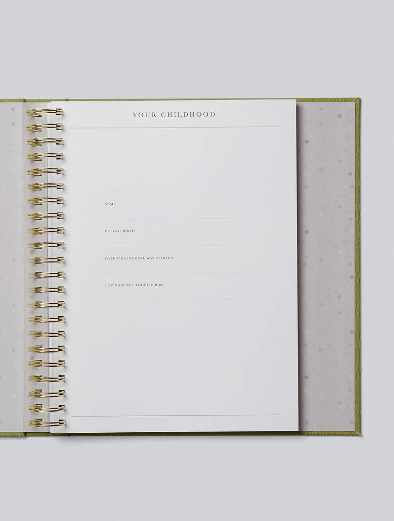 Write to Me Childhood Journal - Your Childhood Memories (sage)