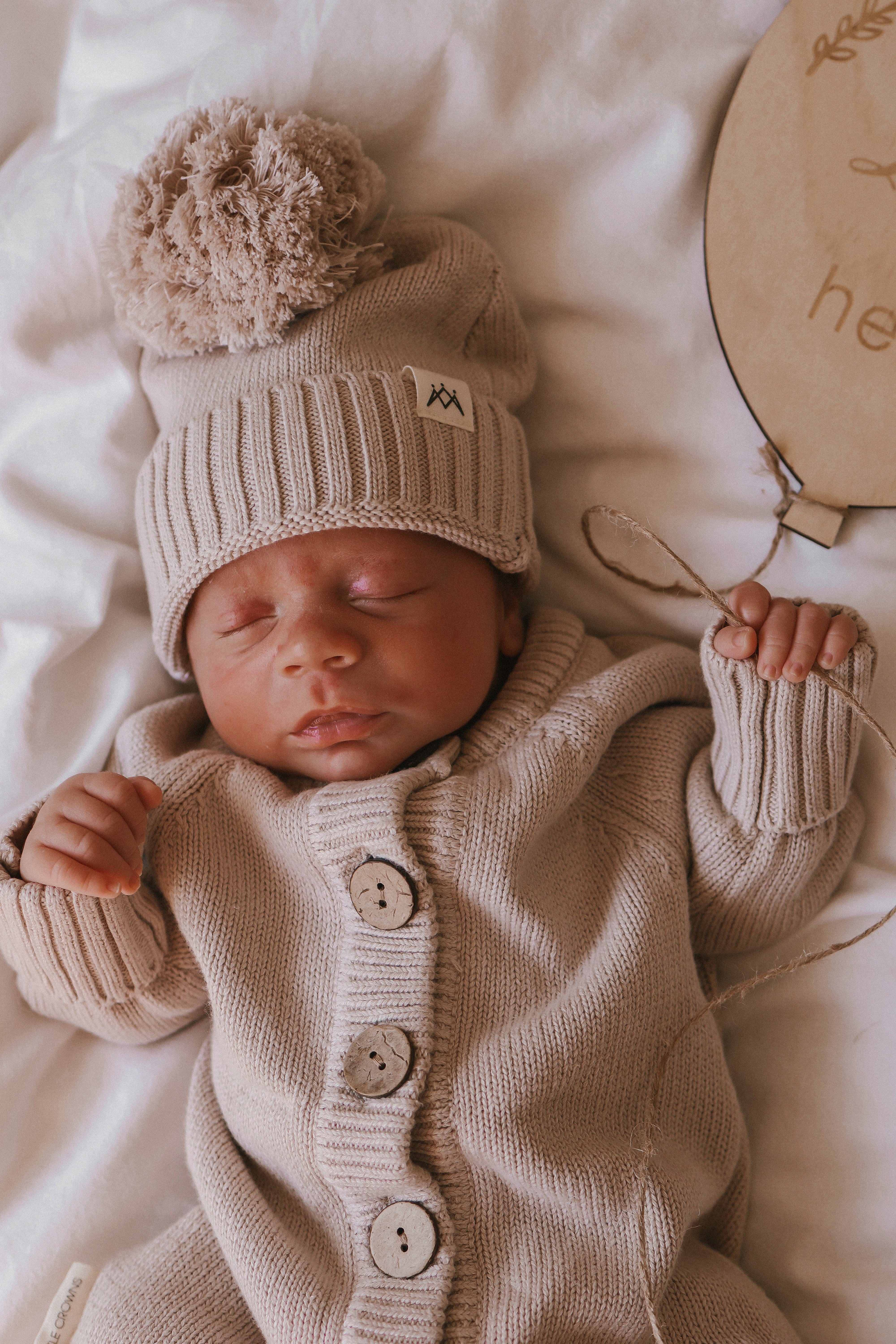 3 Little Crowns Knitted Beanie (mushroom)