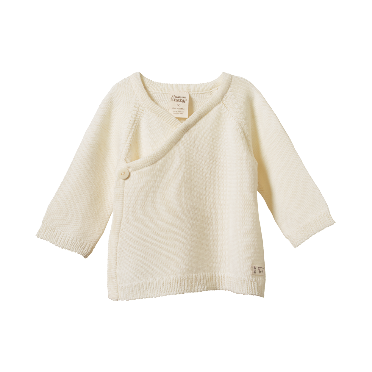 Nature Baby Merino Knit Kimono Jacket (natural)