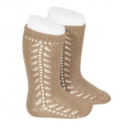 Condor Side Openwork Knee High Socks (326) (camel)