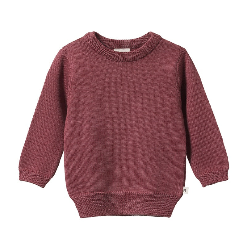Nature Baby Merino Knit Pullover (rhubarb)
