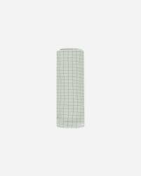 Quincy Mae Bamboo Baby Swaddle (sage grid)