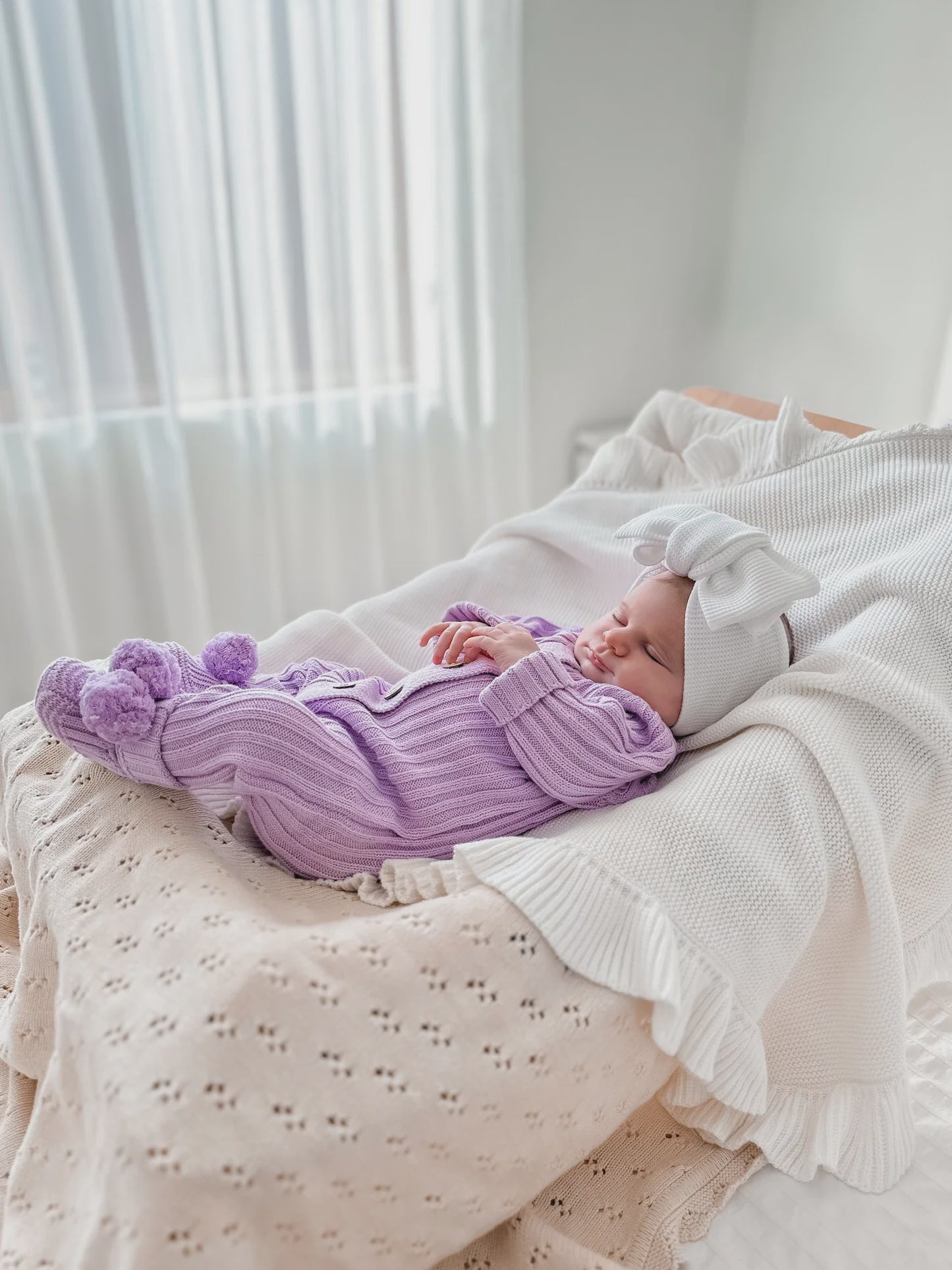 Little B's Ribbed Romper (violet)