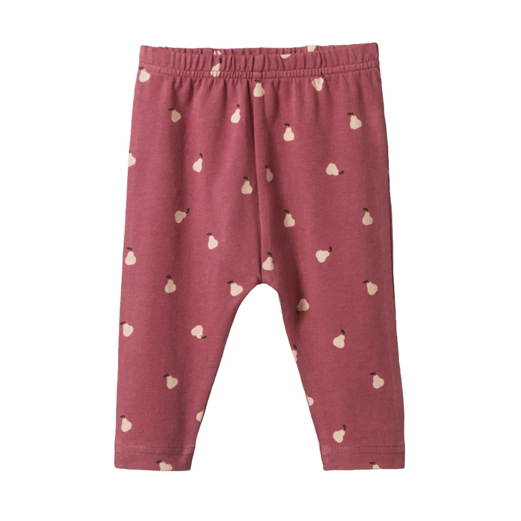 Nature Baby Legging (petite pear rhubarb print)