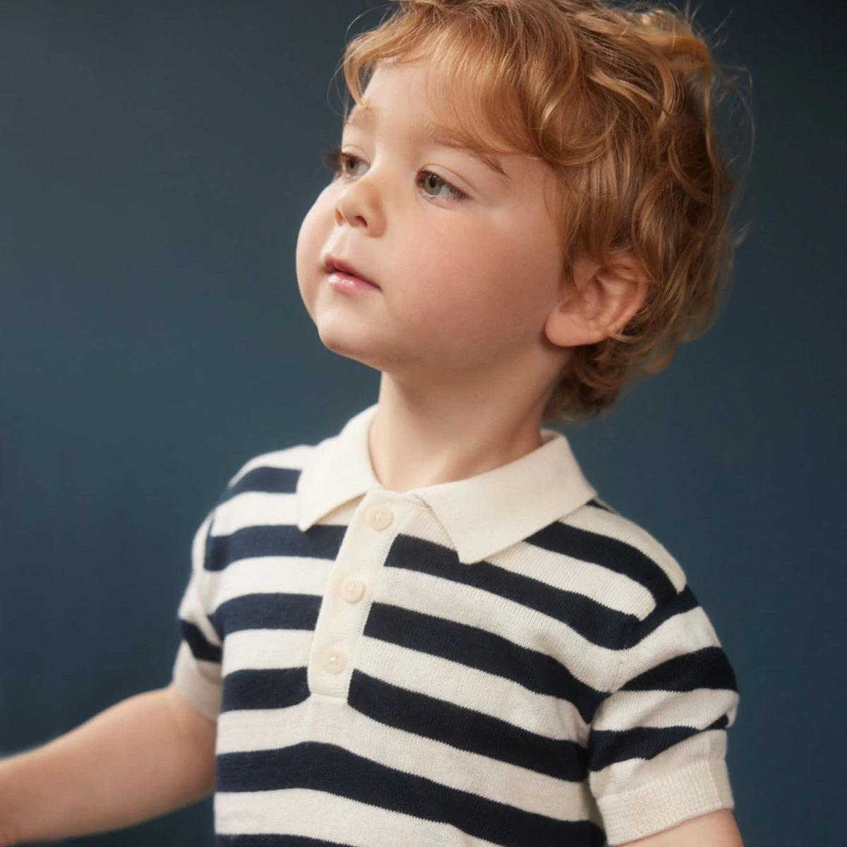 Nature Baby Stevie Polo (navy stripe)