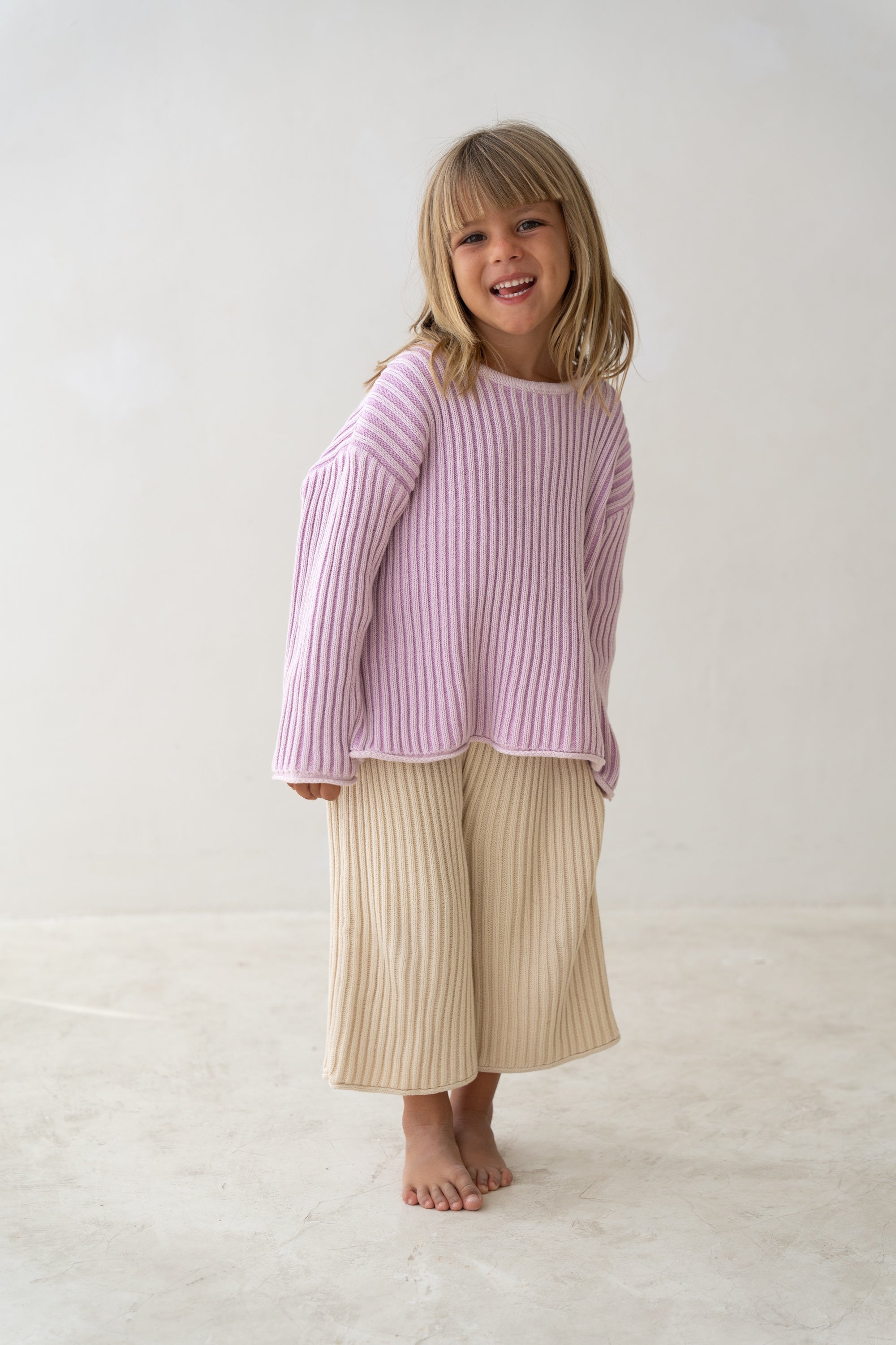 Illoura Essential Knit Jumper (mauve stripe)