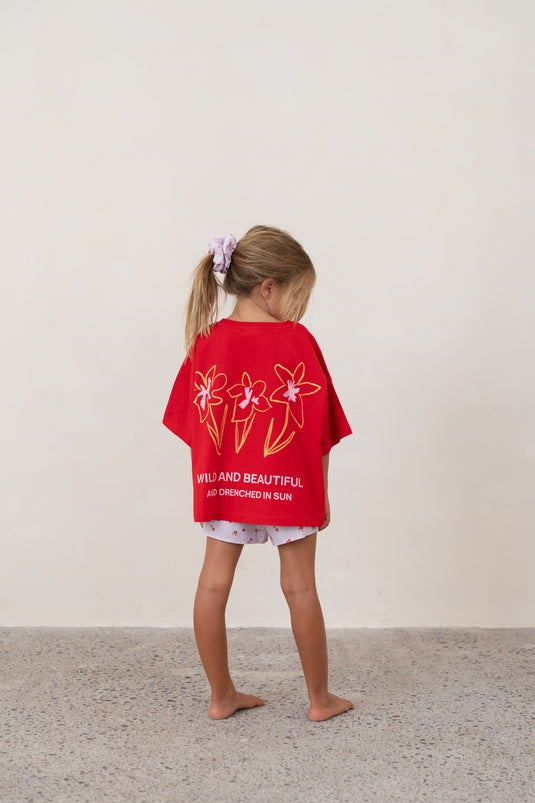 Illoura Live Like Flowers Tee (cherry)