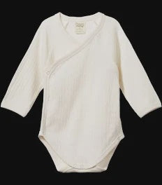 Nature Baby L/S Kimono Bodysuit Pointelle (natural)