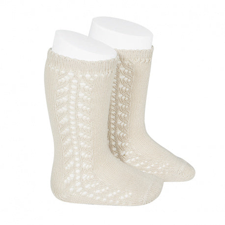 Condor Side Openwork Knee High Socks (304) (lino)