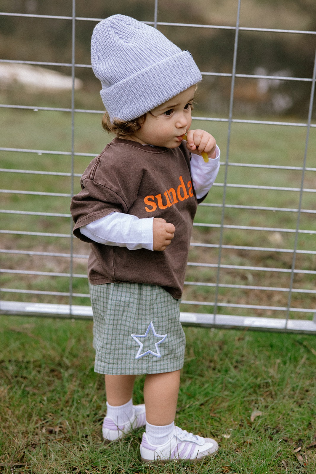 Sunday Siblings Nash Shorts - Green Gingham